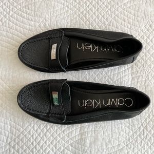 CALVIN KLEIN "Leta Style" Black Soft Leather Loafers, SZ 9